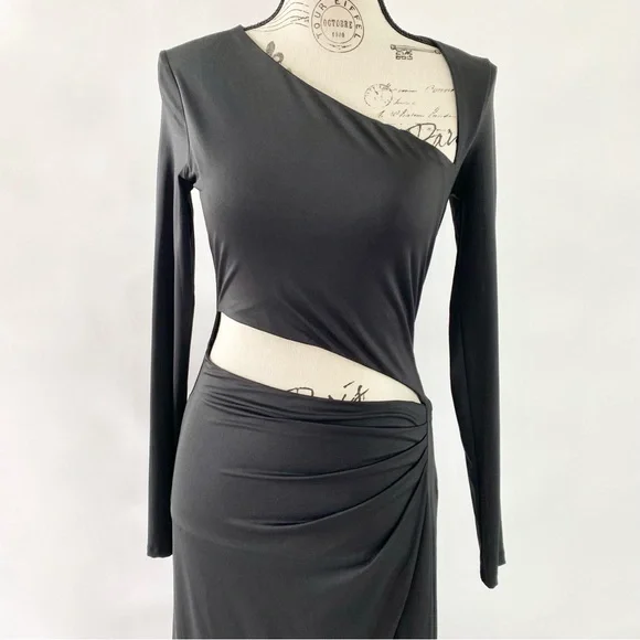 navy blue dress for baby girl Tobi | Dresses | Nwt Tobi Asymmetrical Neck Cut Out Long Sleeve Bodycon  Maxi Dress Black Small
